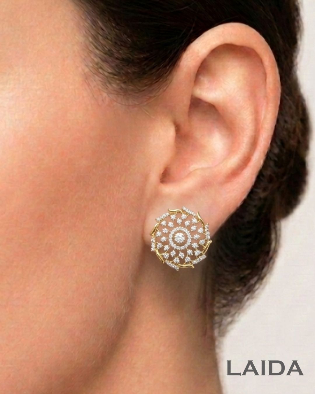 Veda 18K Gold Plated American Diamond Pendant Set