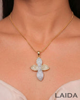 Kiara Petals 18K Gold Plated American Diamond Pendant Set