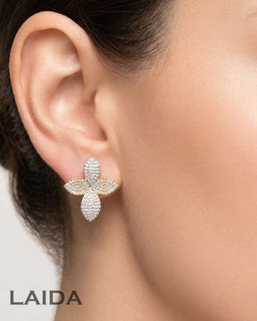 Kiara Petals 18K Gold Plated American Diamond Pendant Set