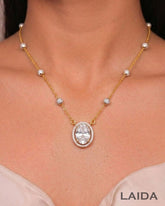 Antra 18K Gold Plated American Diamond Pendant Set