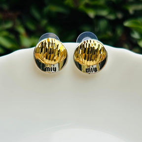 Two Toned Round Stud Earrings