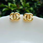 Golden Emblem Stud Earrings