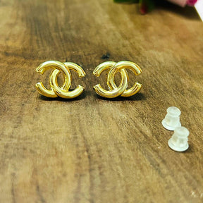 Golden Emblem Stud Earrings