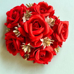 Laida Women Red Embellished Floral Hair Bun Cover