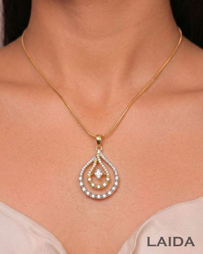 Kaya 18K Gold Plated American Diamond Pendant Set