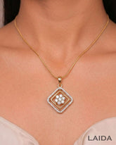 Aloka 18K Gold Plated American Diamond Pendant Set
