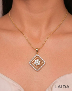 Aloka 18K Gold Plated American Diamond Pendant Set