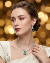 Emme Rama green American Diamond Jewellery Set