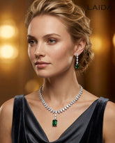 Silas Green Pendant Teardrop AD Necklace