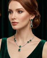 Alice Emerald CZ Designer Necklace Set