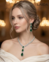 Rachel CZ Emerald Green Designer Necklace Set