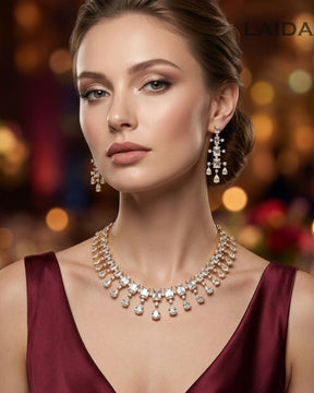 Carly 18K Gold Plated American Diamond Necklace Set