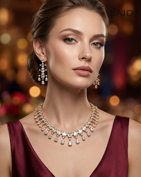 Carly 18K Gold Plated American Diamond Necklace Set