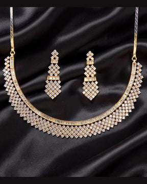 Aline 18K Gold Plated American Diamond Necklace Set