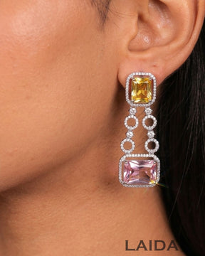 Faye Multi colored CZ Designer Neckalce Set