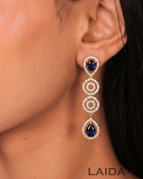 Elisha Sapphire Blue CZ Designer Set