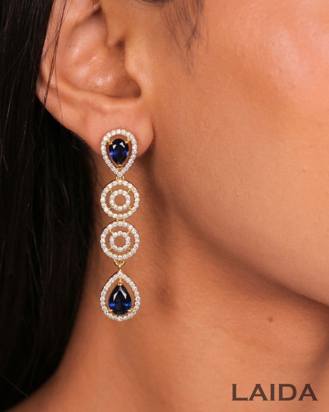 Elisha Sapphire Blue CZ Designer Set