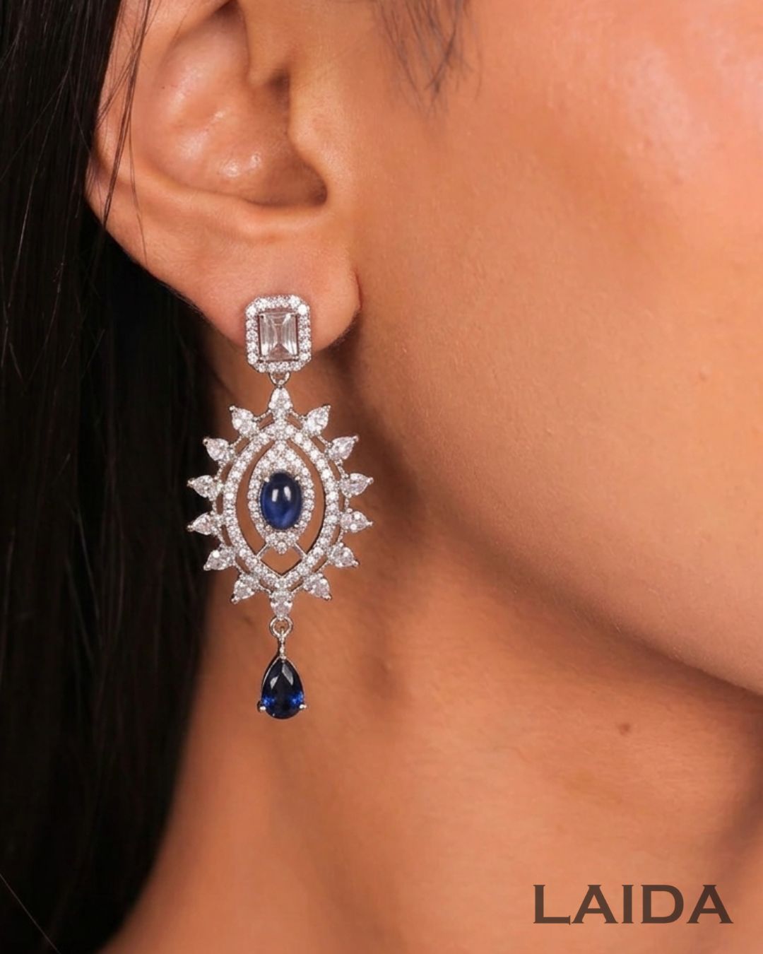 AMY CZ Sapphire Blue Designer Set
