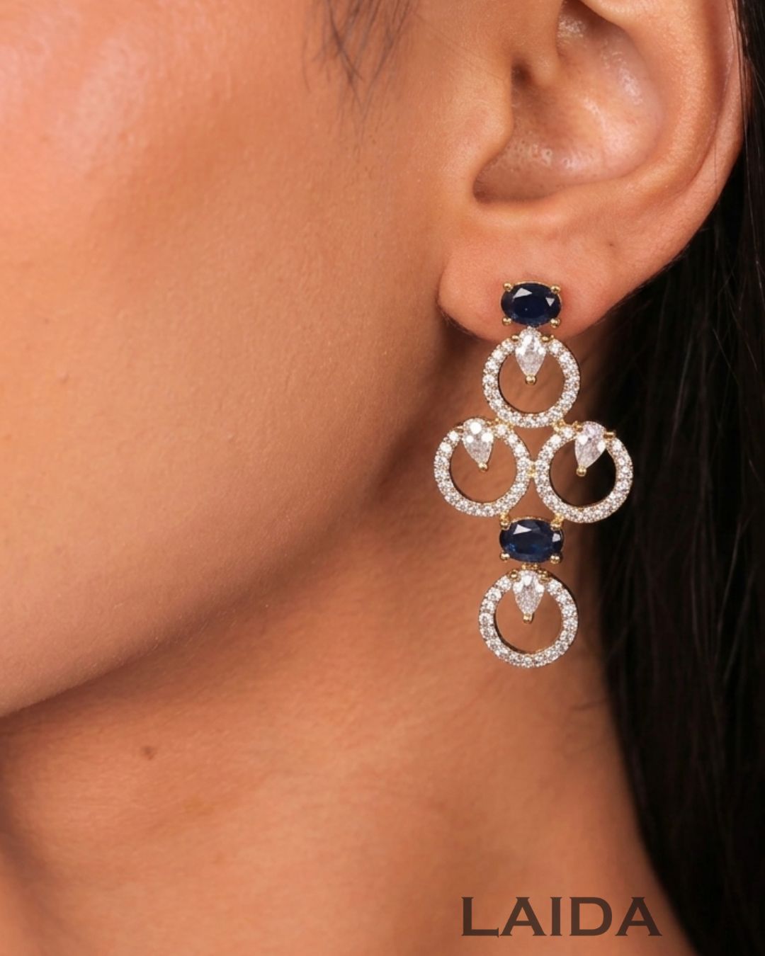 Marion Sapphire Blue CZ Designer Set