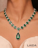 Madison Green American Diamond Necklace Set