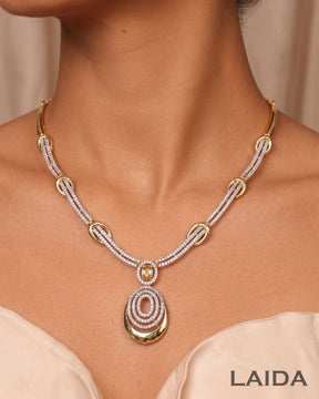 Nora 18K Gold Plated American Diamond Necklace Set