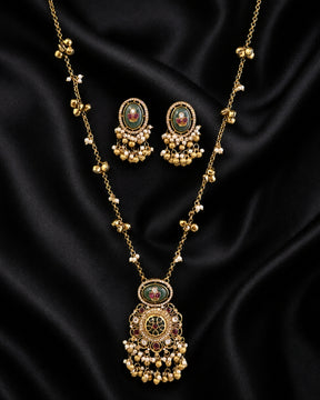Adhya Pastel Multicolor Ghungroo Necklace Set