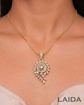 Mishka 18K Gold Plated American Diamond Pendant Set