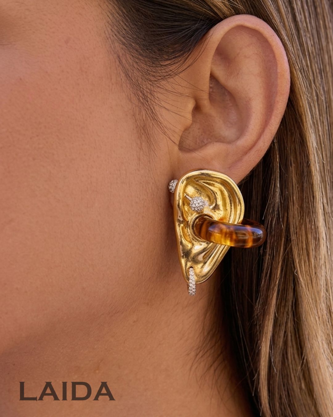 Retro 3D Earrings Tortoise Unique Statement Earrings