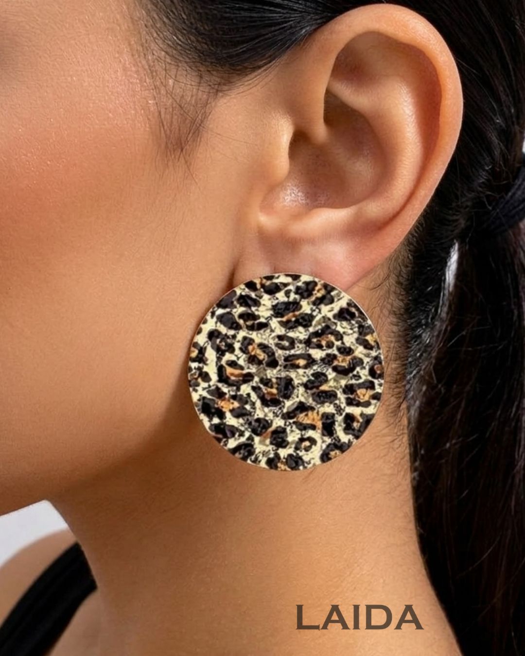 Animal Print Round Stud Earrings