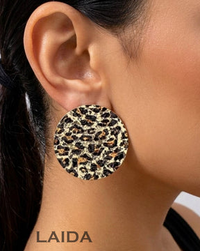 Animal Print Round Stud Earrings
