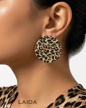 Animal Print Round Stud Earrings