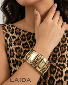 Animal Print Stretchable Bracelet - Broad