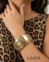 Animal Print Stretchable Bracelet - Broad
