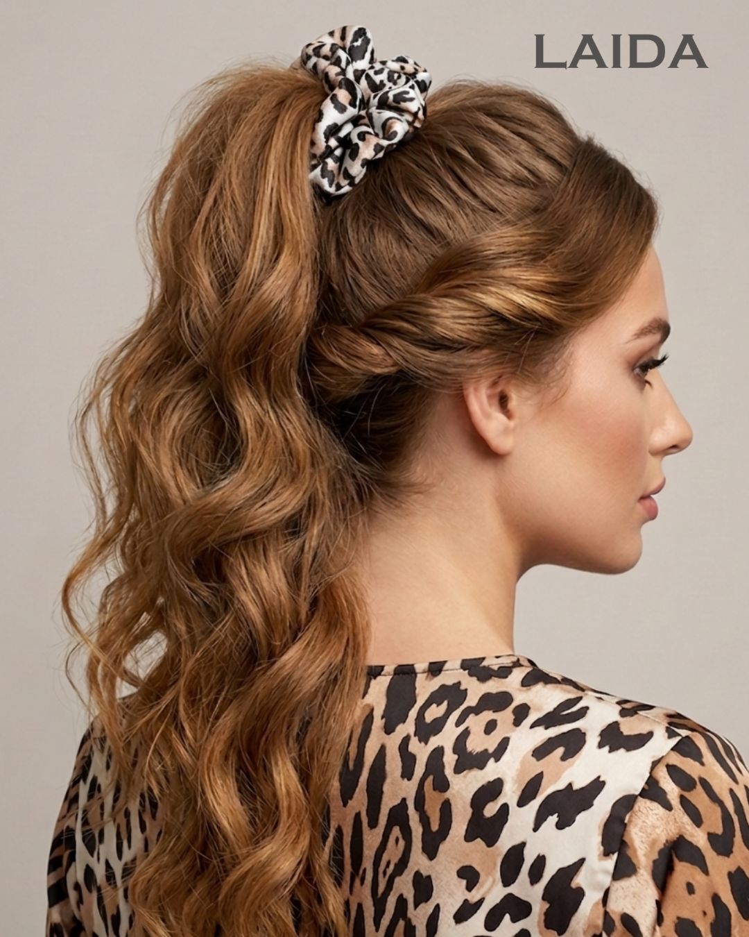 Animal Print Soft Scrunchies - Set of 4