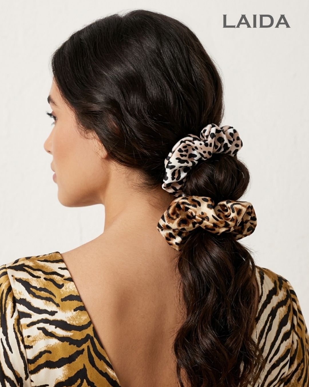 Animal Print Soft Scrunchies - Set of 4