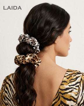 Animal Print Soft Scrunchies - Set of 4