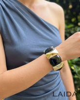 Navy Blue Acrylic Square Geometric Bracelet