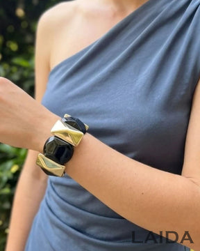 Navy Blue Acrylic Square Geometric Bracelet