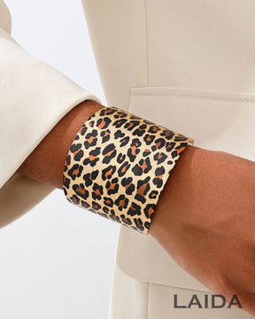 Animal Print Wide Glam Bracelet