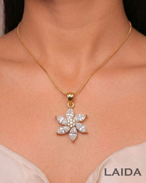 Aarya 18K Gold Plated American Diamond Pendant Set
