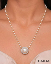 Pearled American Diamond Pendant Set