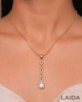 Oviya 18K Gold Plated American Diamond Pendant Set