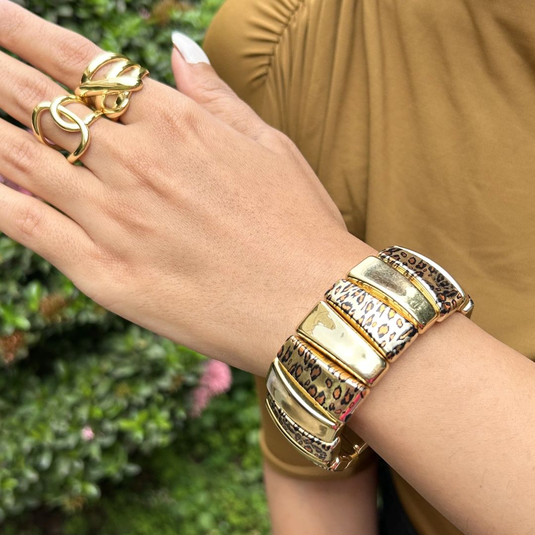 Animal Print Strechable Bracelet - Narrow