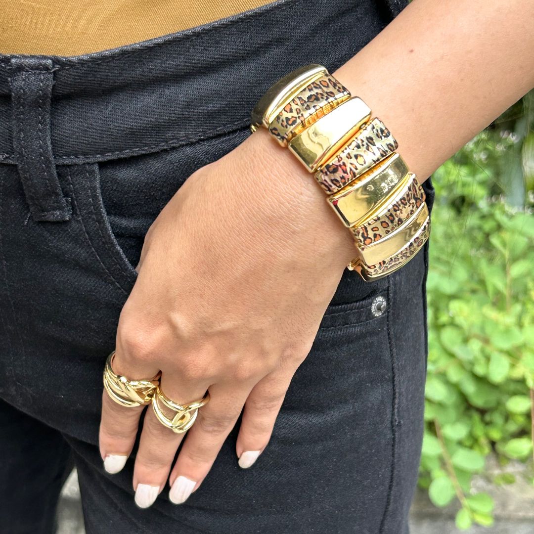 Animal Print Strechable Bracelet - Narrow