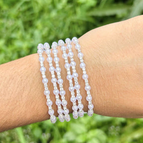 Pearl Layered American Diamond Bracelet