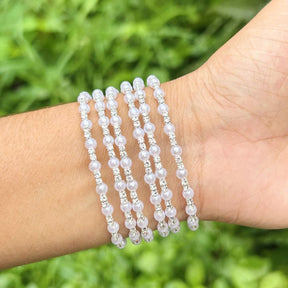 Pearl Layered American Diamond Bracelet