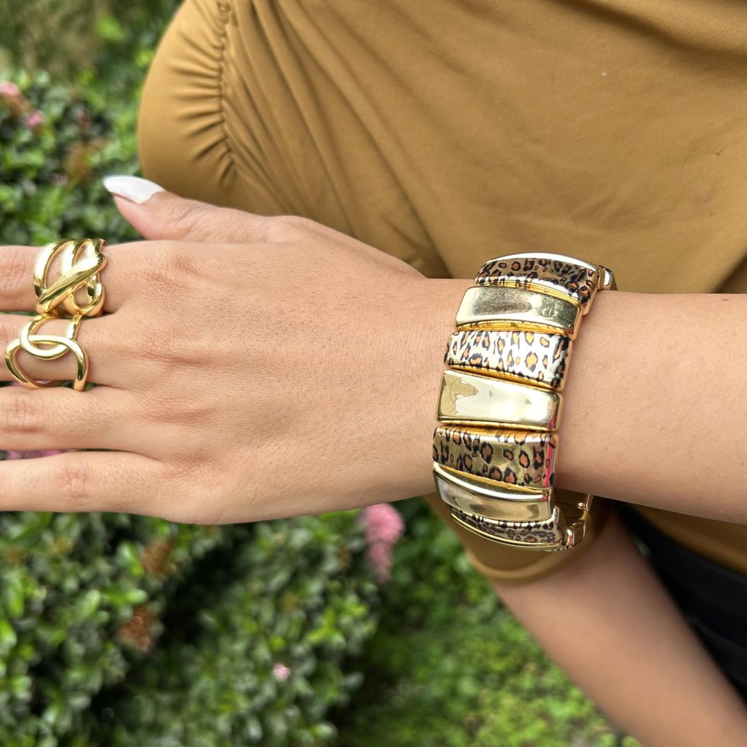 Animal Print Strechable Bracelet - Narrow