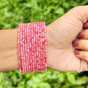 Chandni AD Gold Stone Studded 36 Pink Bangles