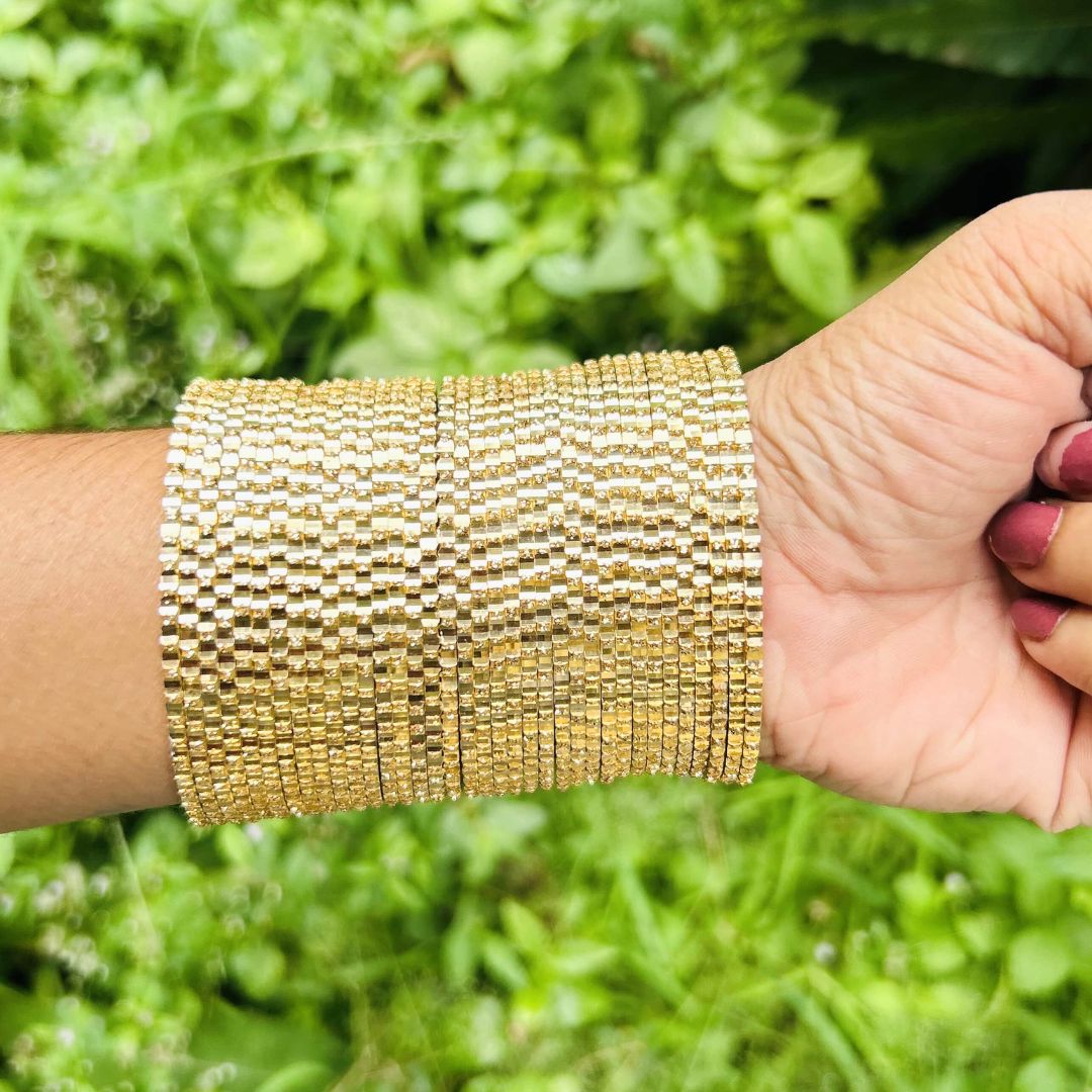 Chandni AD Gold Stone Studded 36 Gold Bangles