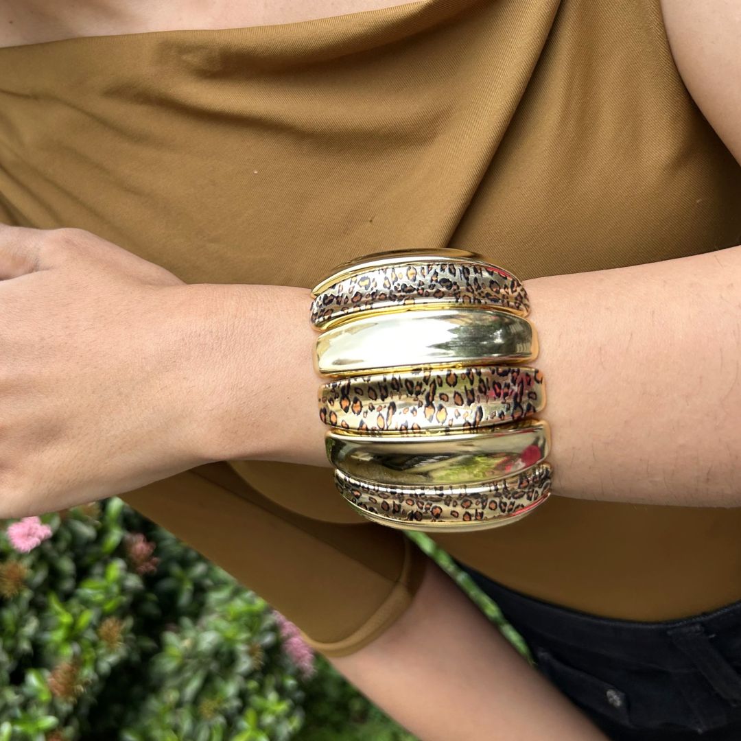 Animal Print Strechable Bracelet - Broad